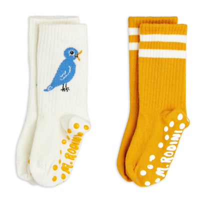 Mini Rodini Baby Bird 2 - pack Anti - slip Socks - Studio Play