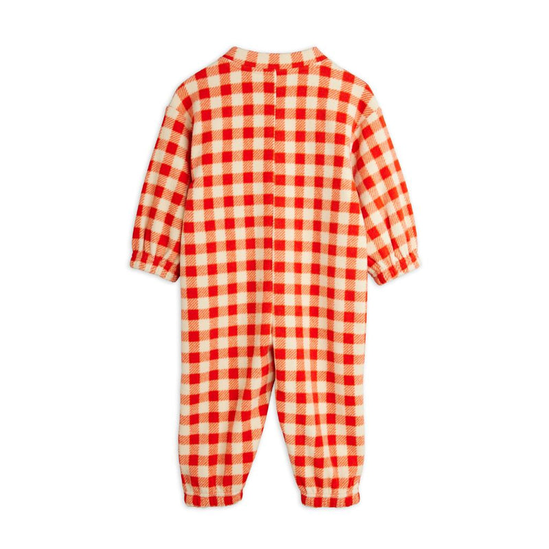 Mini Rodini Baby Gingham Aop Fleece Overall - Studio Play