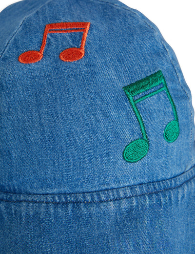 Mini Rodini Note Sun Hat Blue