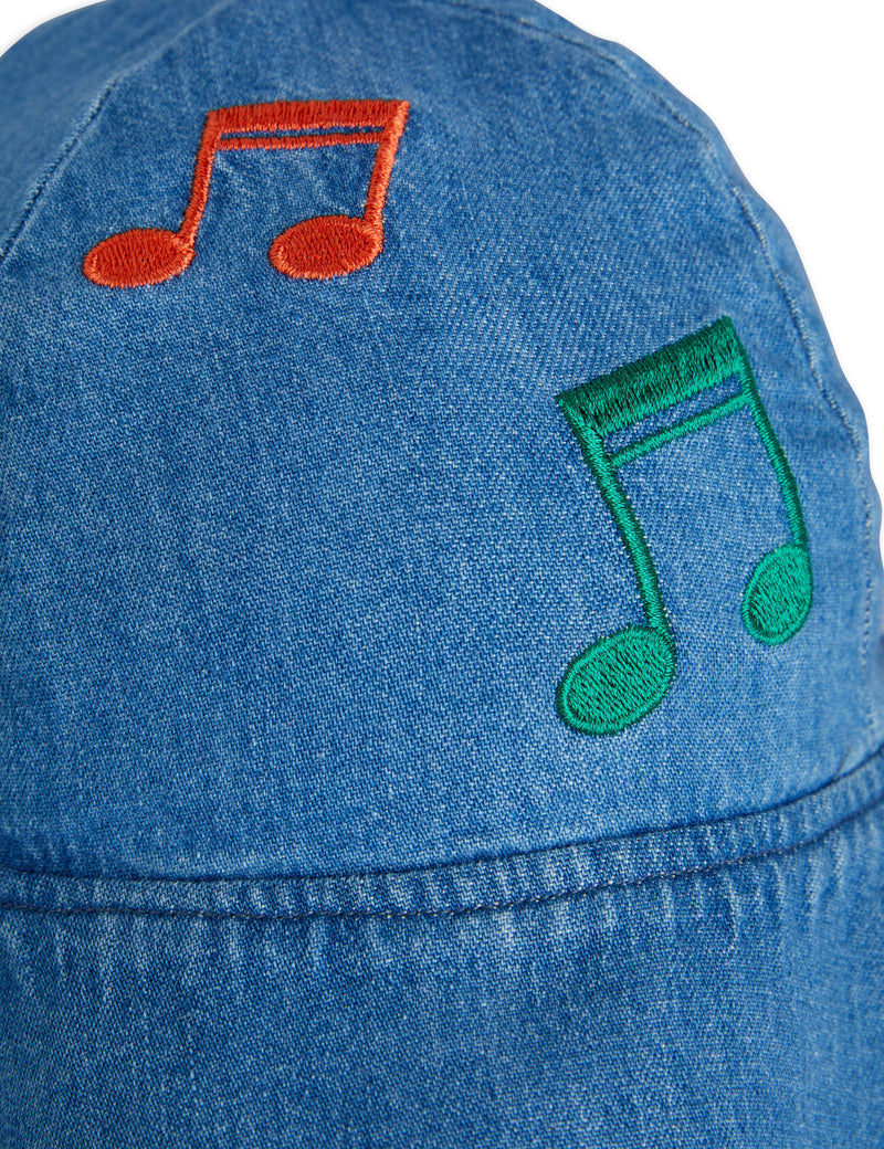 Mini Rodini Note Sun Hat Blue