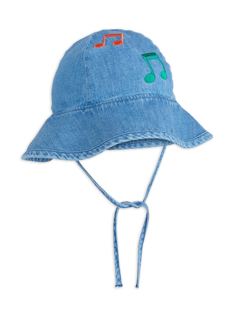 Mini Rodini Note Sun Hat Blue
