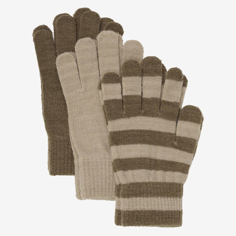 Minymo Magic Gloves Knit 3 - Pack Caribou - Studio Play
