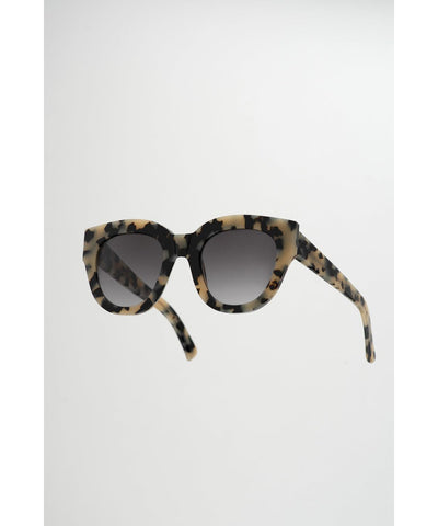 Monokel Zonnebril Cleo Black/White Havana Grey Lens