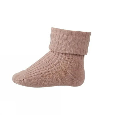 Mp Denmark Cotton Rib Baby Socks Wood Rose 188 - Studio Play