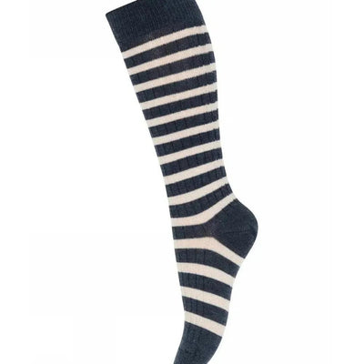 Mp Denmark Elis Knee Socks 89019 Dark Denim Melange 498 - Studio Play