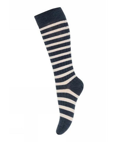 Mp Denmark Elis Knee Socks 89019 Dark Denim Melange 498