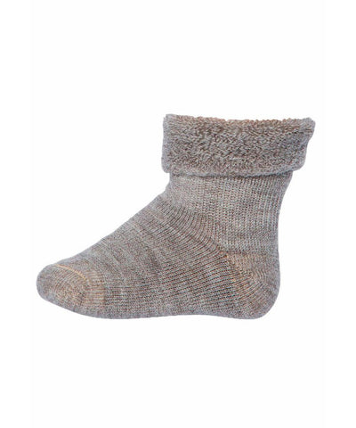 Mp Denmark Wool Baby Socks Light Brown Melange 202