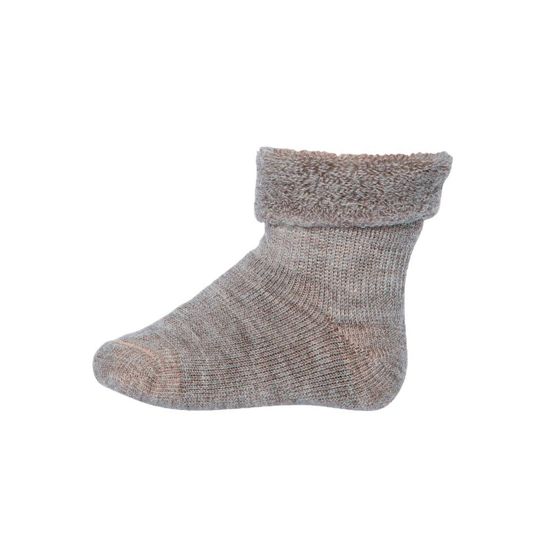 Mp Denmark Wool Baby Socks Light Brown Melange 202