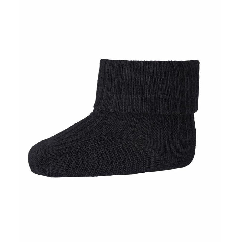 Mp Denmark Wool Rib Baby Socks 589 Black 08 - Studio Play