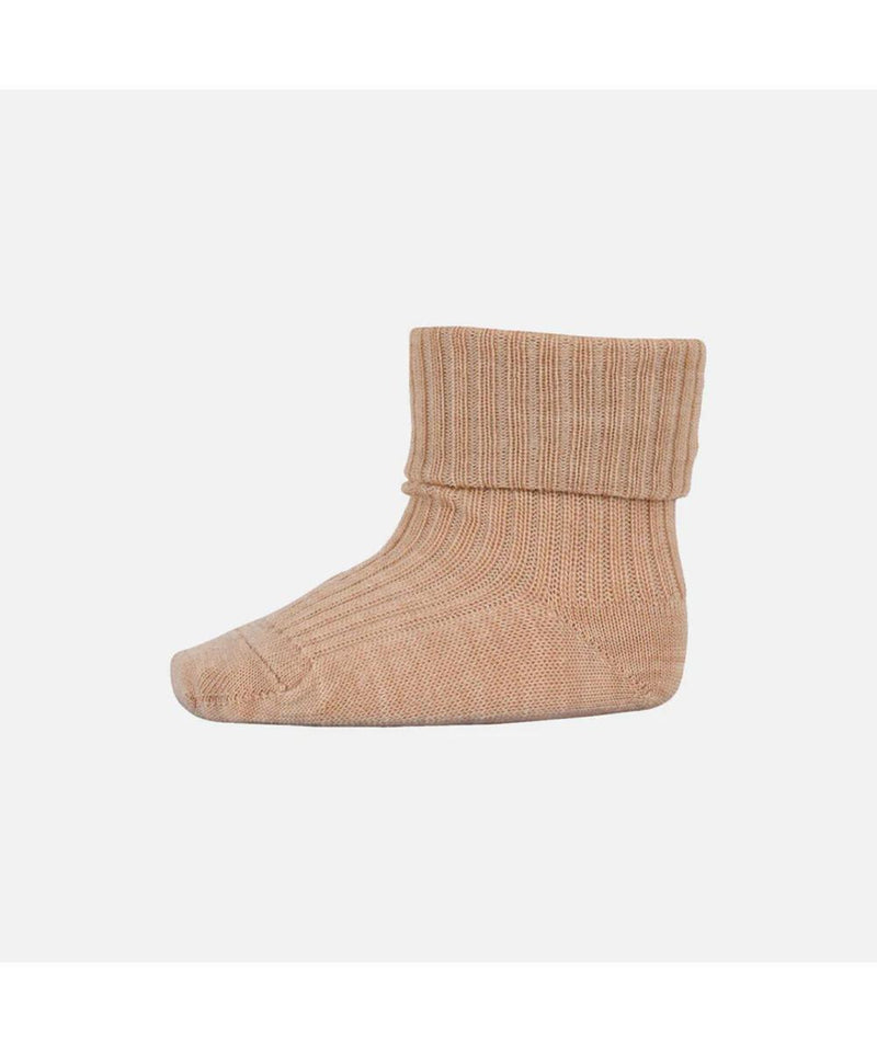 Mp Denmark Wool Rib Baby Socks 589 Camel Melange 1230
