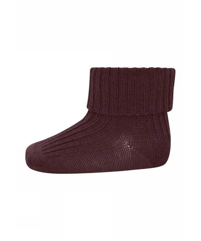 Mp Denmark Wool Rib Baby Socks 589 Grape Skin 36