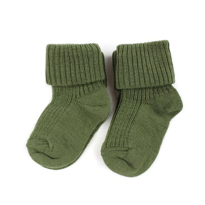 Mp Denmark Wool Rib Baby Socks 589 Olivine 1235 - Studio Play