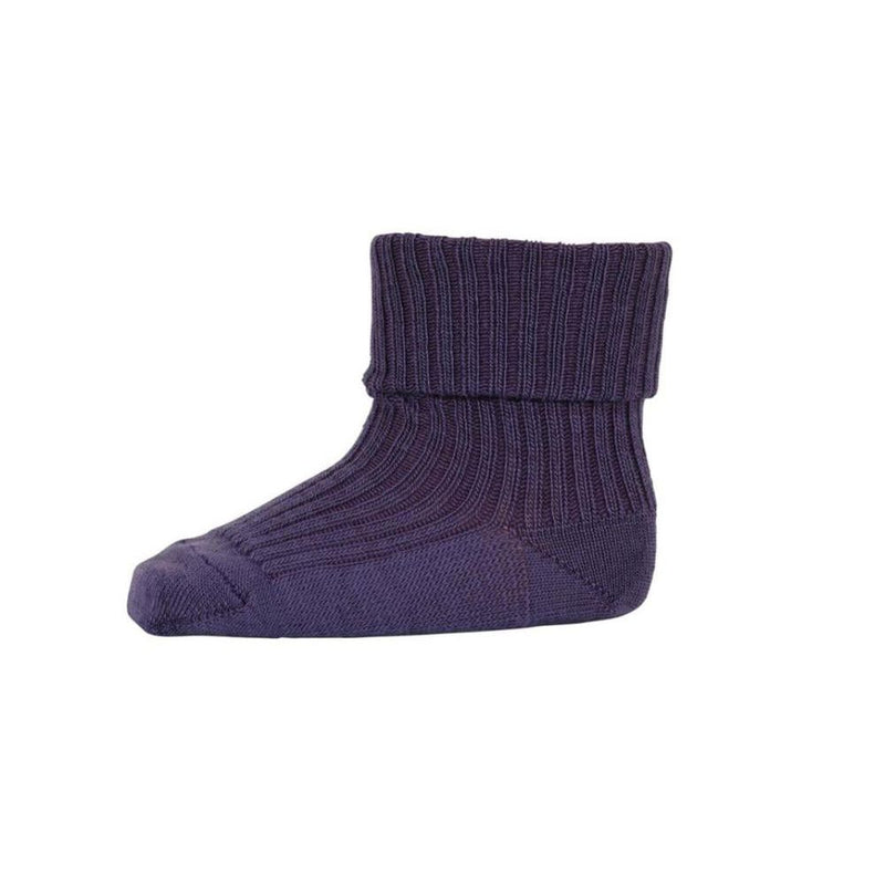 Mp Denmark Wool Rib Baby Socks 589 Vintage Grape 170