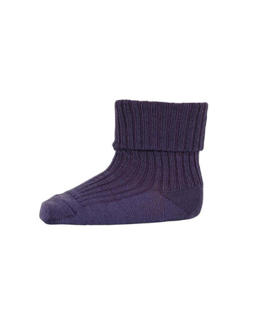 Mp Denmark Wool Rib Baby Socks 589 Vintage Grape 170