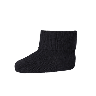 Mp Denmark Wool Rib Baby Socks Black 08 - Studio Play