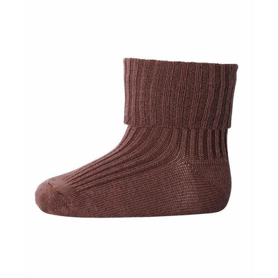 Mp Denmark Wool Rib Baby Socks Brown Sienna 76 - Studio Play