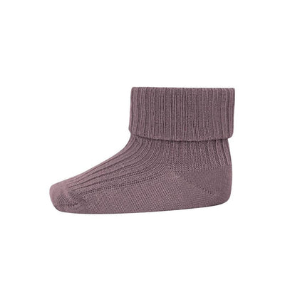 Mp Denmark Wool Rib Baby Socks Dark Purple Dove 33