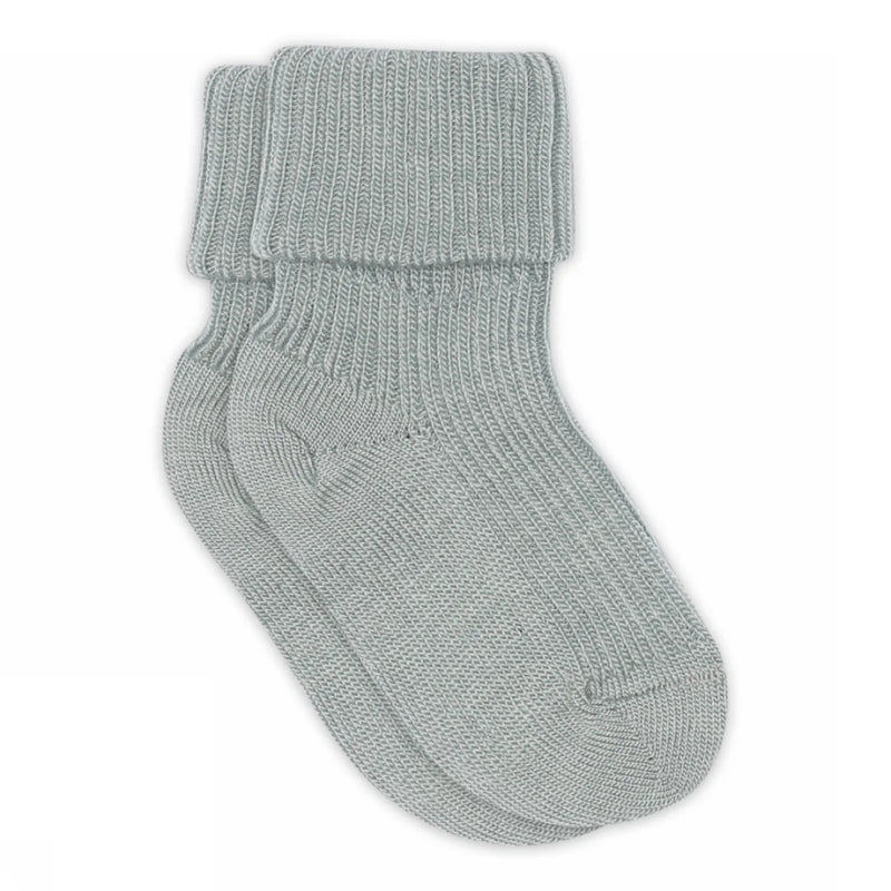 Mp Denmark Wool Rib Baby Socks Gray Mist 4082