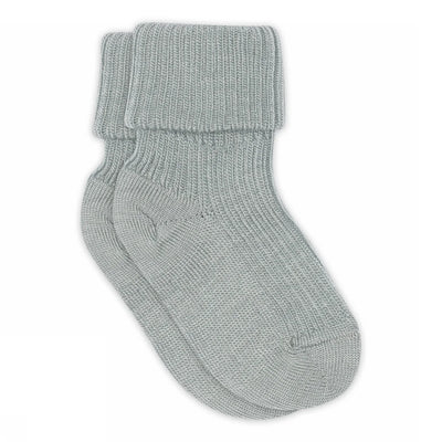 Mp Denmark Wool Rib Baby Socks Gray Mist 4082