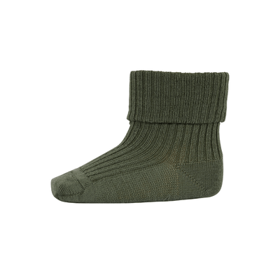 Mp Denmark Wool Rib Baby Socks Olivine 1235 - Studio Play