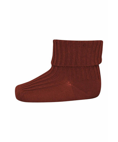 Mp Denmark Wool Rib Baby Socks Rustic Clay 4194