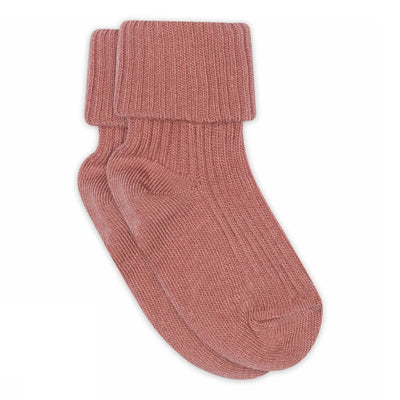 Mp Denmark Wool Rib Baby Socks Vintage Rose 260