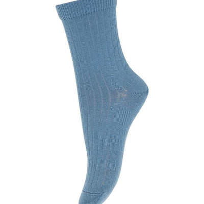 Mp Denmark Wool Rib Socks 718 Provincial Blue 2126 - Studio Play
