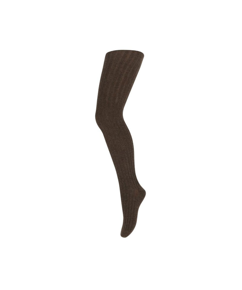 Mp Denmark Wool Rib Tights 128 Brown Melange 351