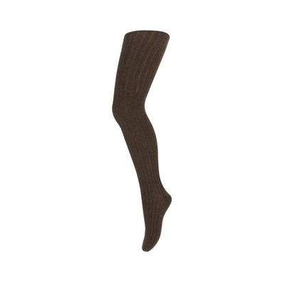 Mp Denmark Wool Rib Tights 128 Brown Melange 351 - Studio Play