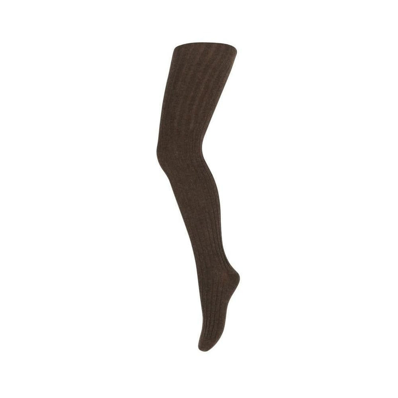 Mp Denmark Wool Rib Tights 128 Brown Melange 351 - Studio Play