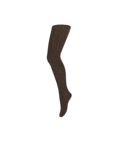 Mp Denmark Wool Rib Tights 128 Brown Melange 351