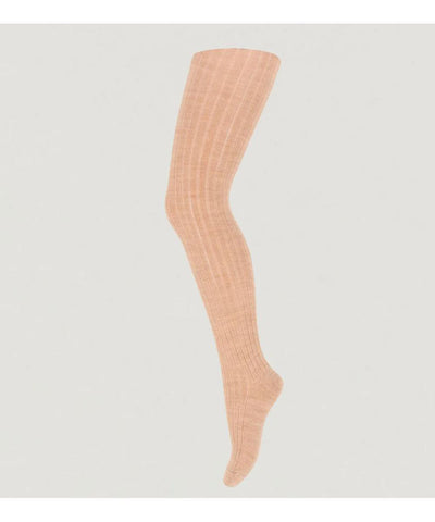 Mp Denmark Wool Rib Tights 128 Camel Melange 1230