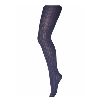 Mp Denmark Wool Rib Tights 128 Dark Denim Melange 498 - Studio Play