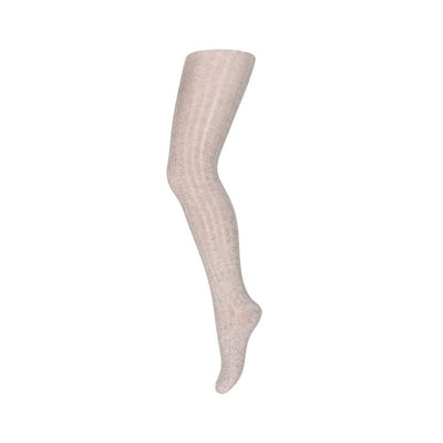 Mp Denmark Wool Rib Tights 128 Light Brown Melange 489 - Studio Play