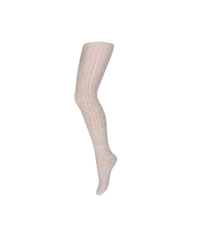 Mp Denmark Wool Rib Tights 128 Light Brown Melange 489