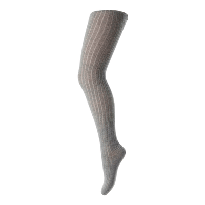 Mp Denmark Wool Rib Tights Grey Melange 491 - Studio Play