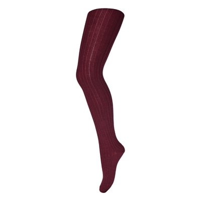 Mp Denmark Wool Rib Tights Wine Red 1451 - Studio Play