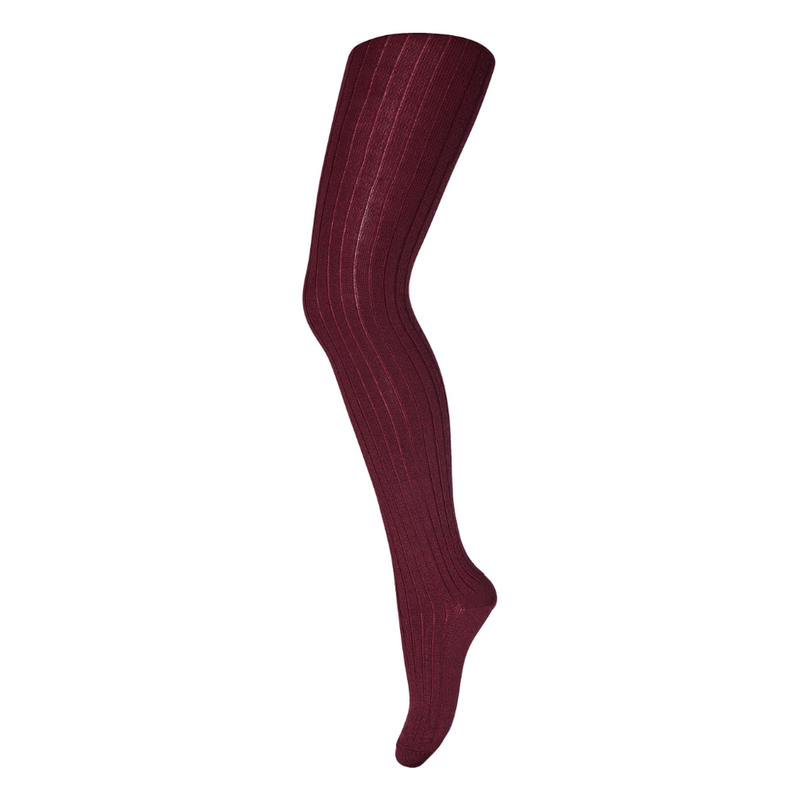 Mp Denmark Wool Rib Tights Wine Red 1451 - Studio Play