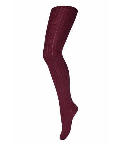 Mp Denmark Wool Rib Tights Wine Red 1451