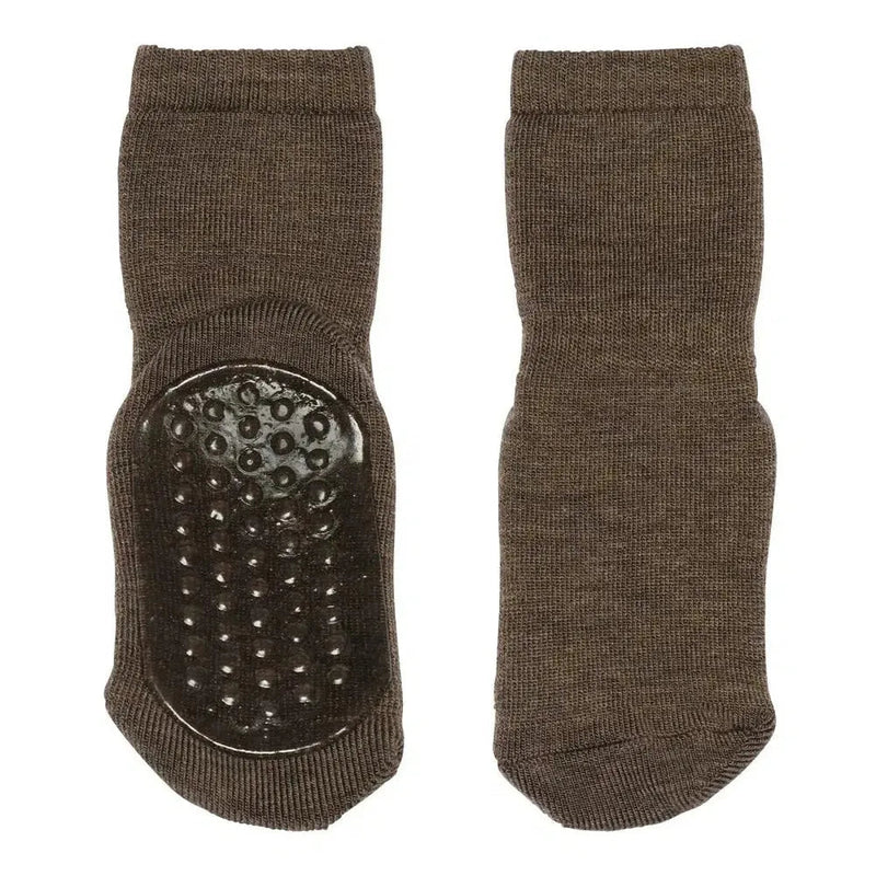 Mp Denmark Wool Socks Anti - slip 7951 Brown Melange 351 - Studio Play