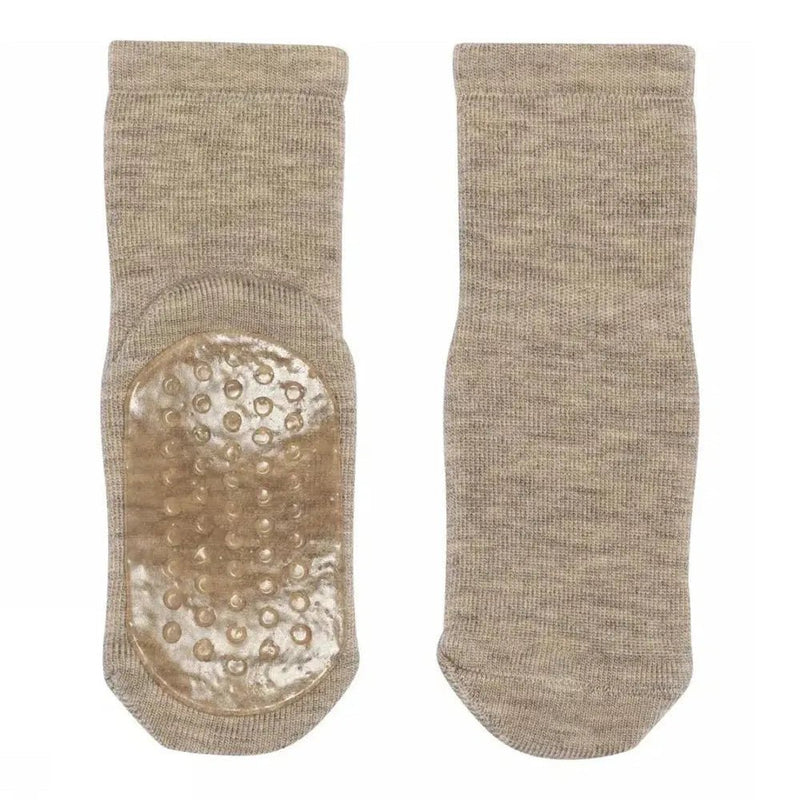Mp Denmark Wool Socks Anti - slip 7951 Light Brown Melange 489 - Studio Play