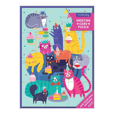 Mudpuppy Cat Party Greeting Puzzle