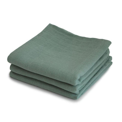 Mushie Muslin Cloth 3-pack Roman Green