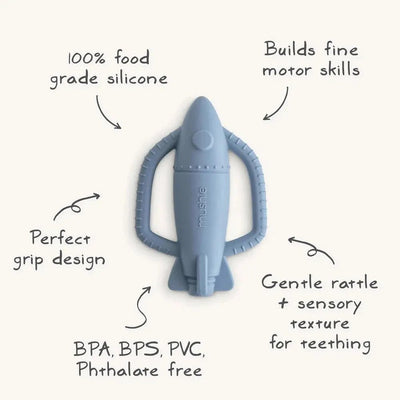 Mushie Rattle Teether Rocket - Studio Play