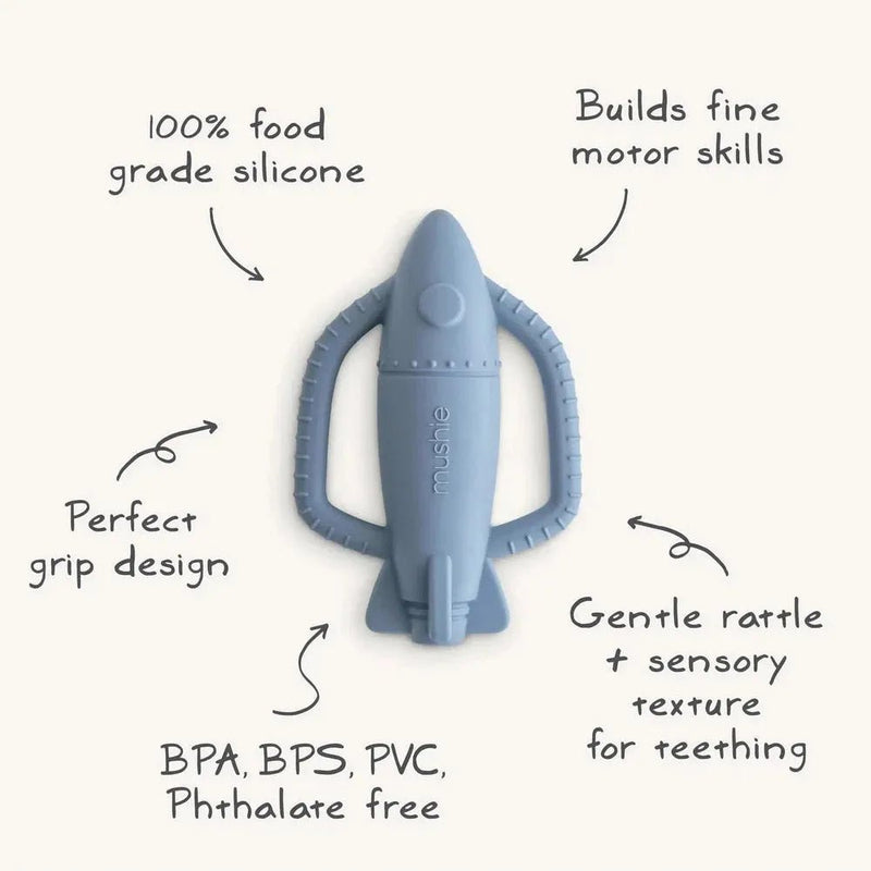 Mushie Rattle Teether Rocket - Studio Play