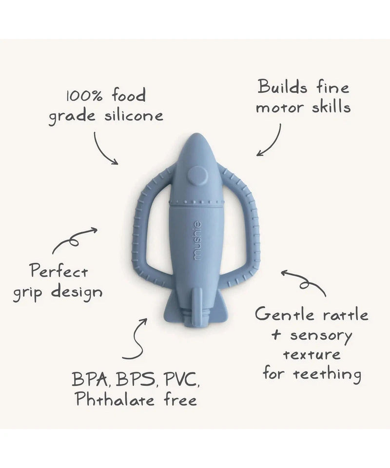 Mushie Rattle Teether Rocket