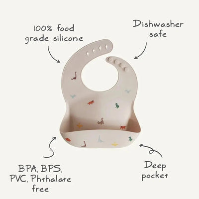 Mushie Silicone Bib Dino - Studio Play