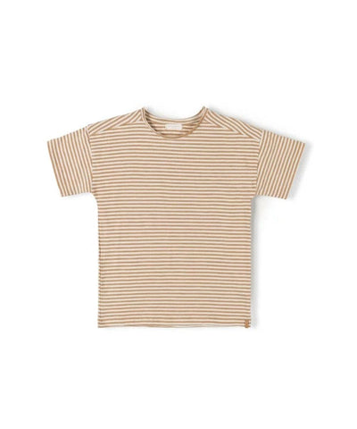 Nixnut Baby Com T-shirt Caramel Stripe