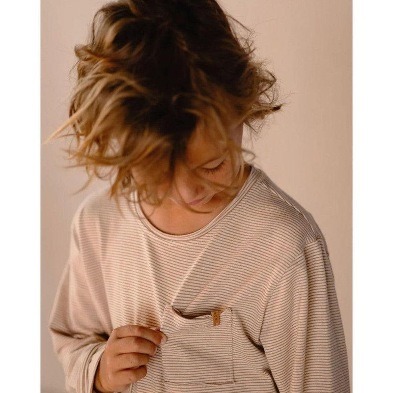 Nixnut Baby T-shirt Longsleeve Caramel Stripe - Studio Play