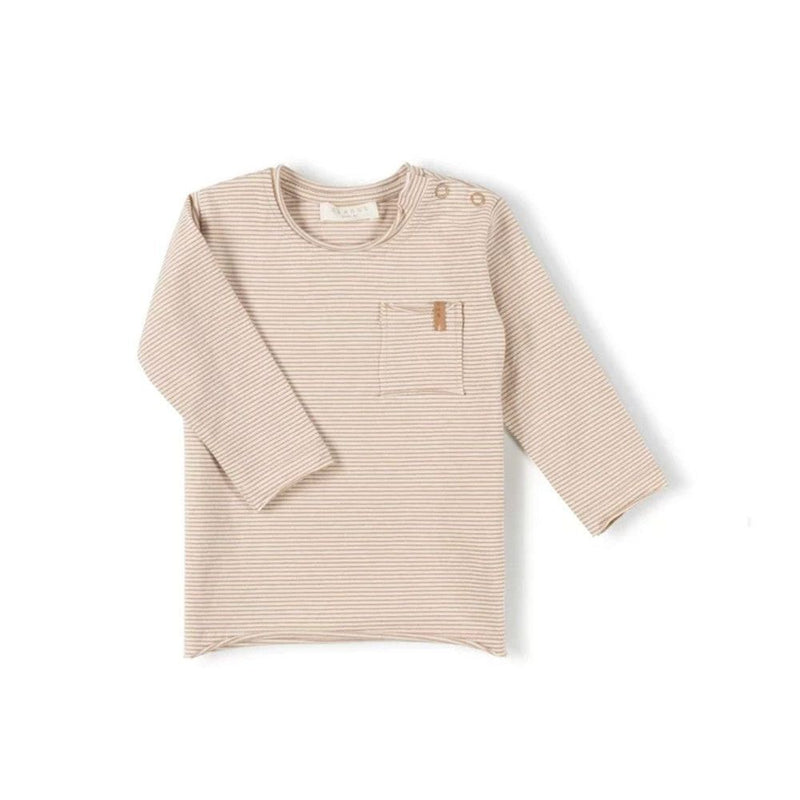 Nixnut Baby T-shirt Longsleeve Caramel Stripe - Studio Play
